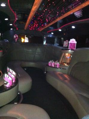 inside of decorated Hummer It was Beautiful. They decorated with FREE champagne.. Couldnt of been more perfect Thank you Pacific