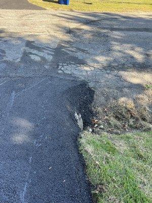 A nice smooth transition around the drainage pipe! This matters when we get rain and snow!