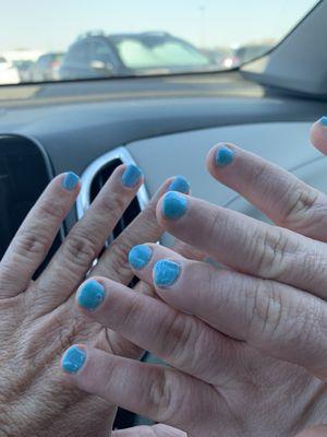 First time and matching nails.