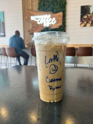 Iced caramel latte