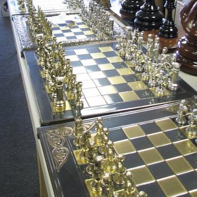 Theme Metal Chess Sets imported from Greece.