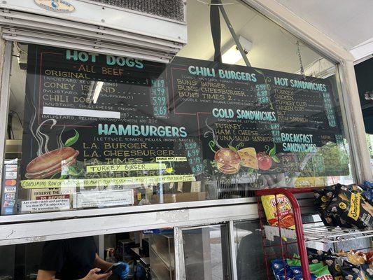 Burger menu as of 8/4/22