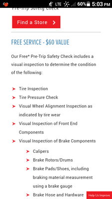 This is what the Pre Trip Safety Check Includes