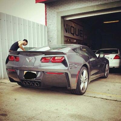 2014 Chevy Corvette getting 3M Crystalline Window Tint