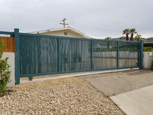 LH View Point of Louvered Driveway Gate