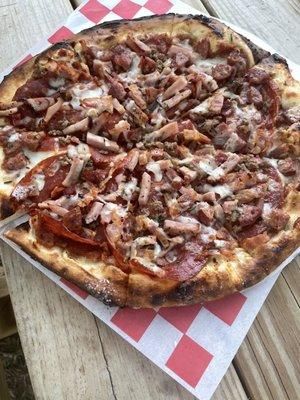 The Harry Hines (if you are a meat-lover, this is the pizza for you!).