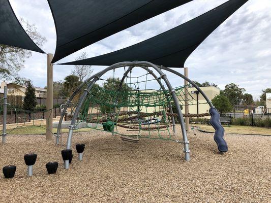 A little shade here and a cool climbing structure