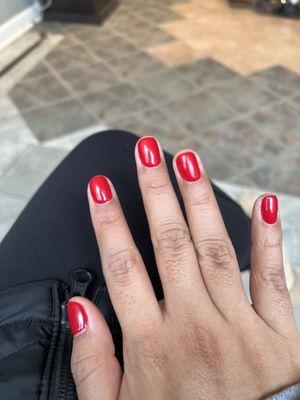 Red, OPI no chip gel without extensions