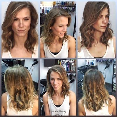 Cut off 4inches ,fresh balayage highlites and light texture thruout