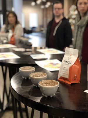 Tinker coffee cupping