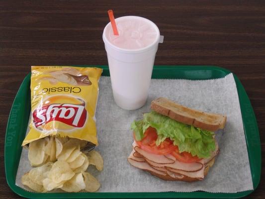 Turkey sandwich (rye toast) combo