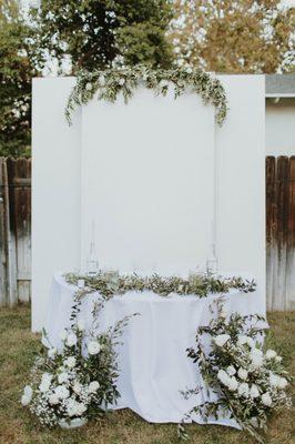 Sweetheart table greenery