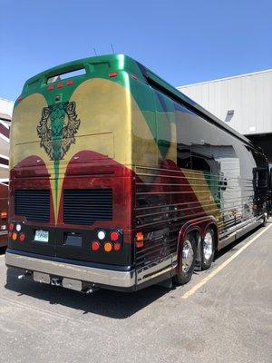 The Zack Brown band bus after having us apply Xpel protective film.