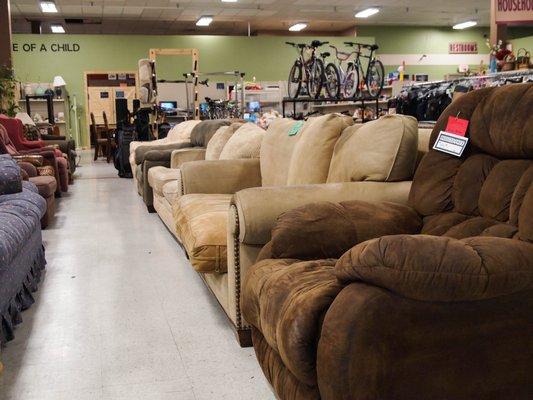 There's always a huge selection of used furniture.