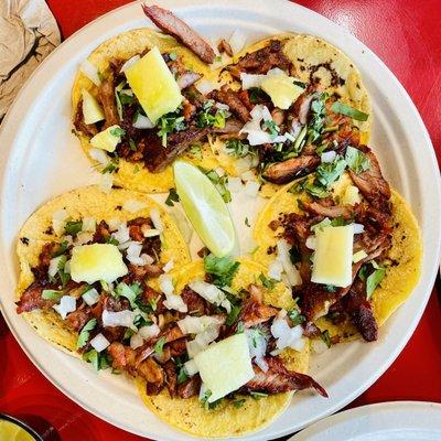 Delicious Al Pastor (pork and pineapple yum!)