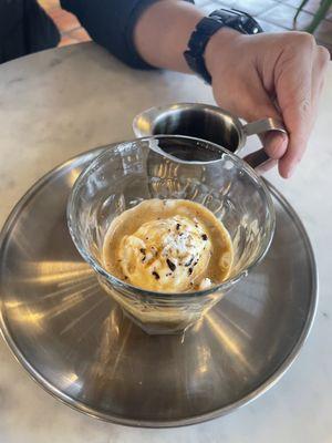 Affogato with straccitella ice cream! recommended!