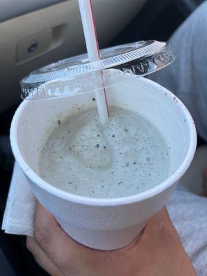 Mint/oreo shake