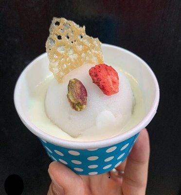 House made Organic Super Yogurt  w / rosemary sorbet