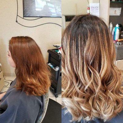 Before and after. Hair by Lynda