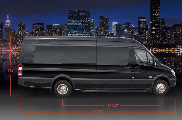 Measurements for Mercedes Benz luxury 15 passenger