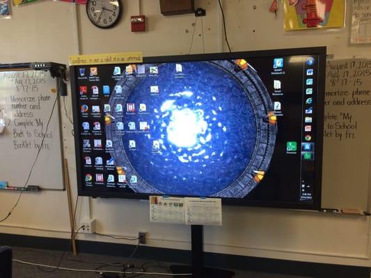 80" touchscreen in classroom for La Puente School District.