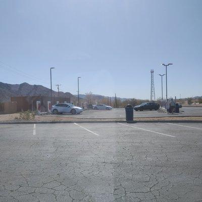 There's a whole Tesla charging station in the back!