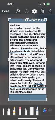 This so called therapist wrote evil words about Jews. Is this what you want to treat you?