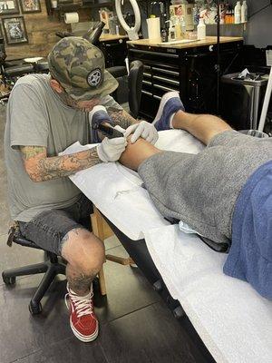 My husband getting tattoo by ERIK