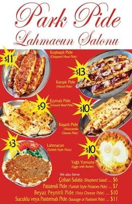 Park Pide & Lahmacun Menu