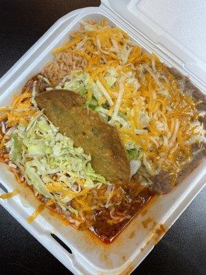 Combo plate: taco & enchiladas