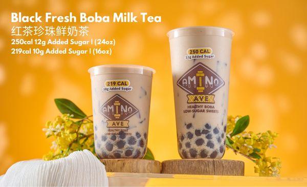 Black Fresh Boba Milk Tea