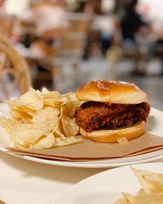 Fried Chicken Sandwich with Pimento Cheese & Pepper Jelly