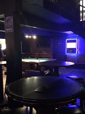 Pool table and Digital Music player.