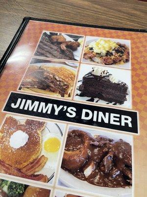 Jimmy's Diner - menu cover