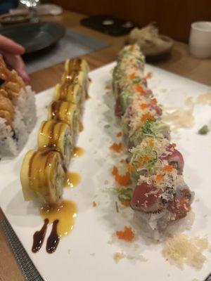 Mango roll and Crazy Tuna roll - both delicious!