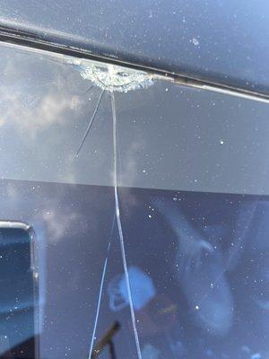 broken windshield