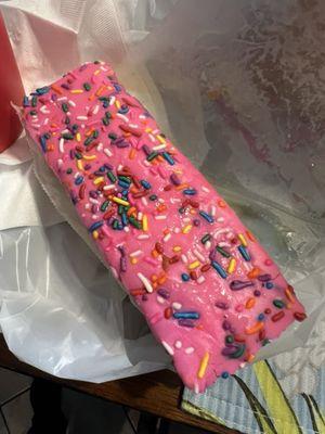 Pink cake with sprinkles