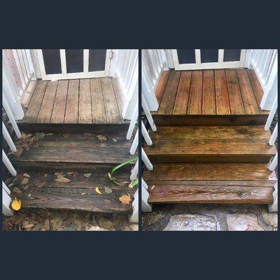 Clean algae and dirt off your patio steps