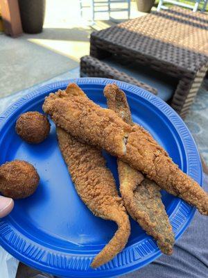 Whiting and hush puppies