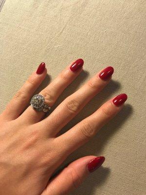 red SNS nails, about 5 days later