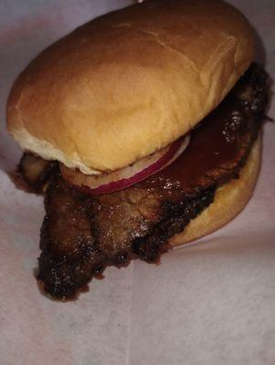 Beef brisket sandwich