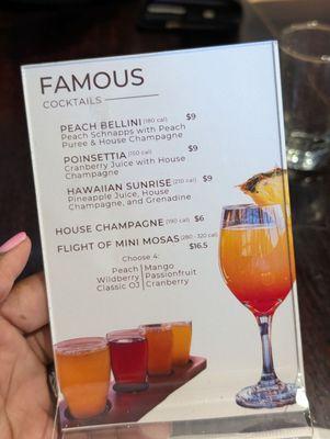 Cocktail menu