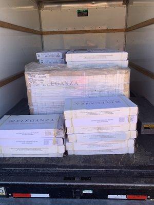 We deliver it all!! 3000lbs of tile picked up and delivered.