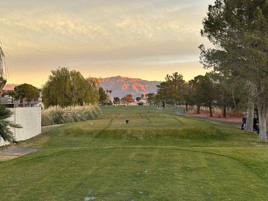 View from the first tee box 6:50AM tee time.