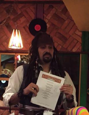 Capt. Jack Sparrow as our waiter