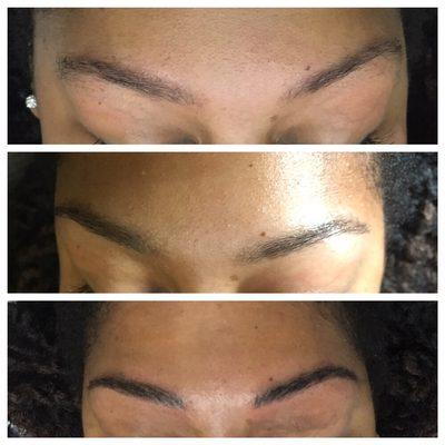 Before , shape tint, micro blading