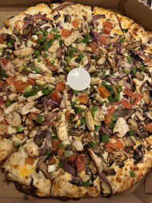 Large Chicken and Garlic Gourmet Pizza