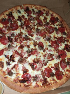 Oh yeah it's a Meat Lovers Pizza with Extra Cheese!