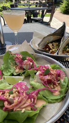 Tofu lettuce wraps, vegan tacos