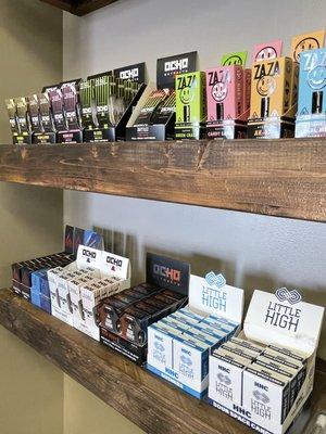 Shelves full of THC Cartridges